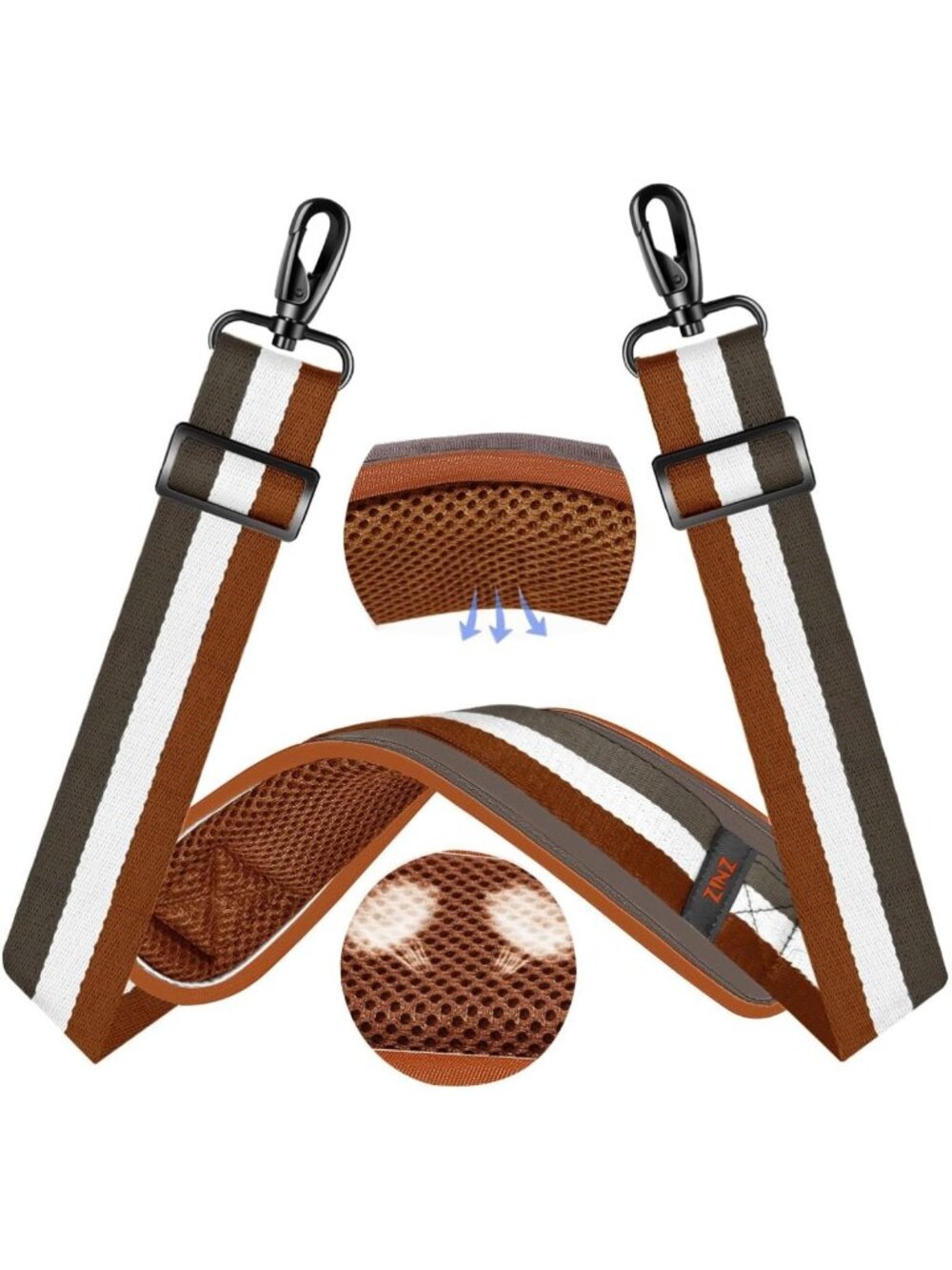 60" Universal Thick Shoulder Strap with Padded Comfort for Bags & Luggage